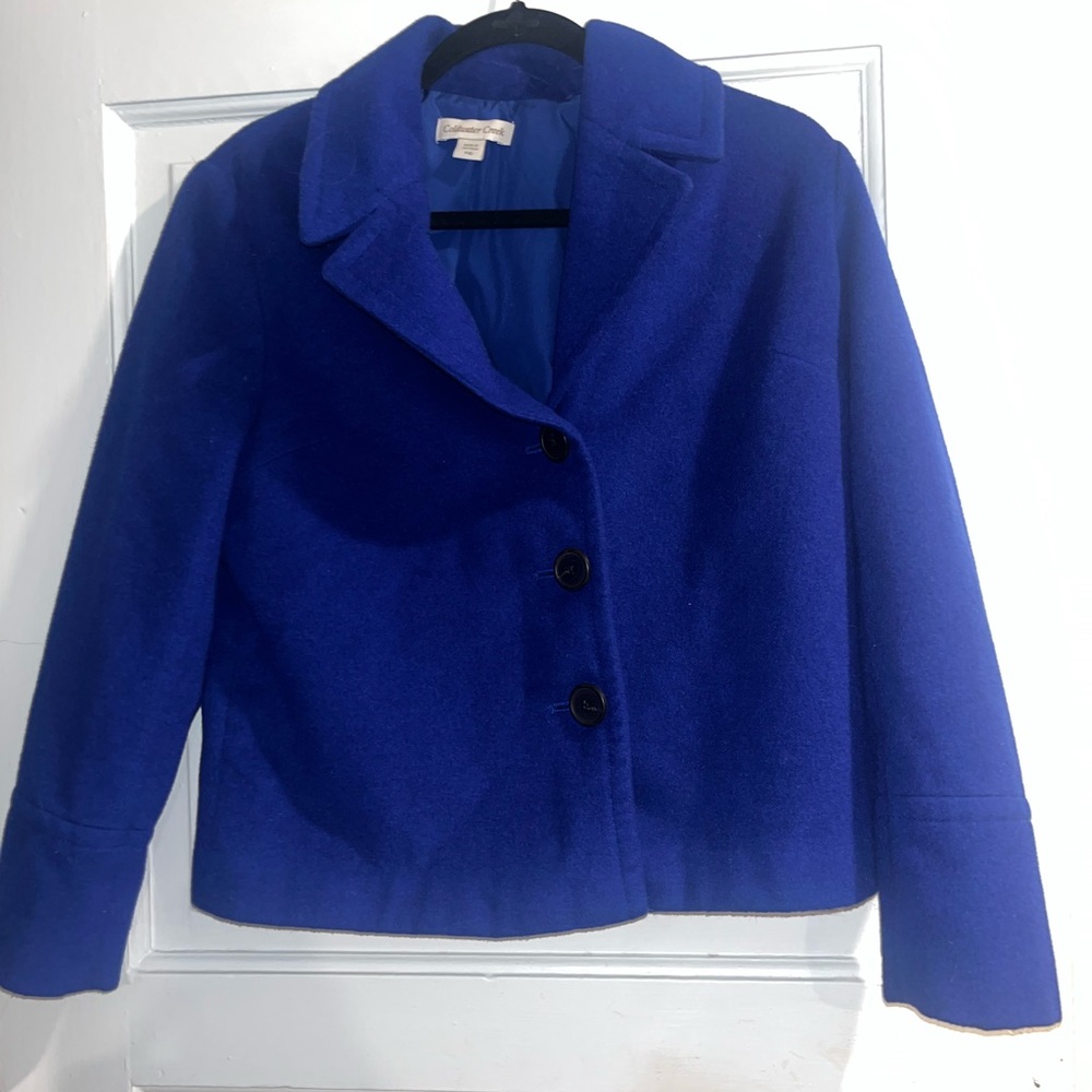 Coldwater Creek Royal Blue Wool Coat